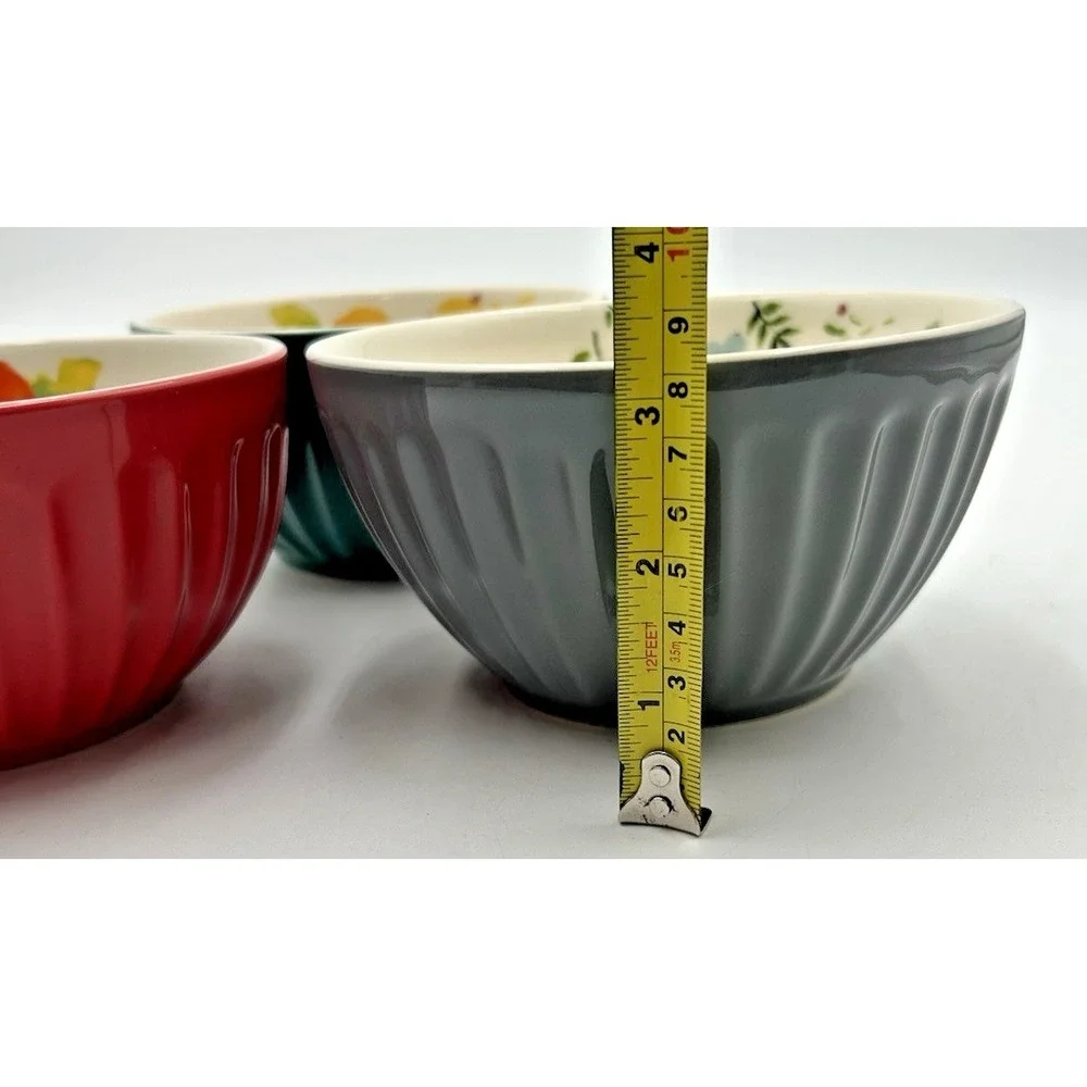 Set Of 3 Pioneer Woman Kari Collection Ceramic Latte Bowls No Lids